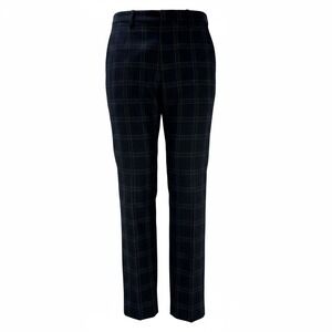 Zara Blue Gray Plaid Dress Pants Career Casual Straight Leg Trousers Size‎ M